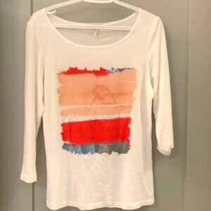 Anthropologie T-Shirt Abstract Watercolor